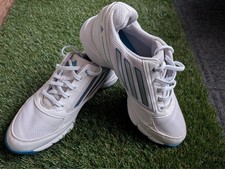 Adidas Adizero Spikeless Golf Shoes White, Carbon and Blue. SIZE UK 3.5