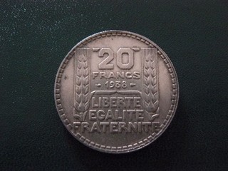 20 FRANCS TURIN EN ARGENT DE 1938 20 grammes