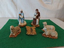 Anciens Santons Creche  Moutons Devineau Platre 12,5  et 6 Cm .51.