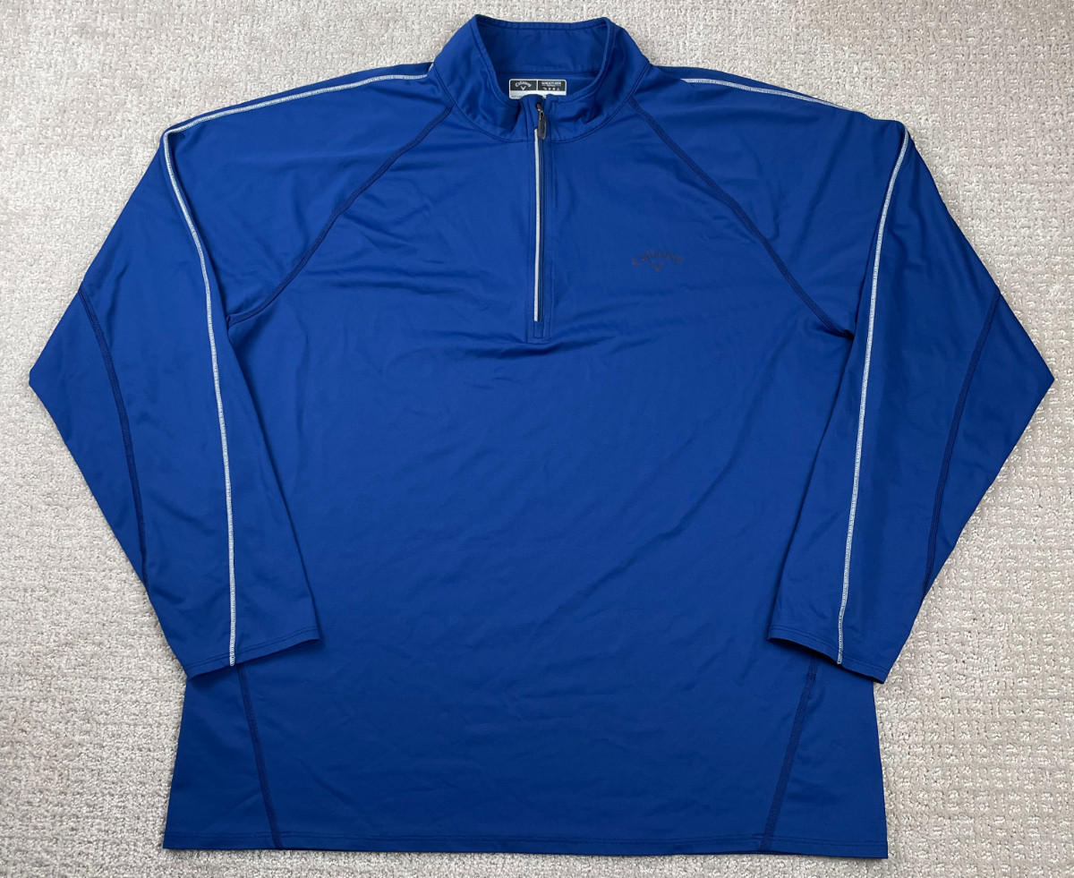 Callaway Weather Series 1/4 Zip Mens XL Blue Pullover Performance Stretch Golf