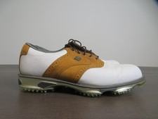 FootJoy Tour Golf Shoes Mens Size 10 White Brown Saddle Leather Spiked 53699