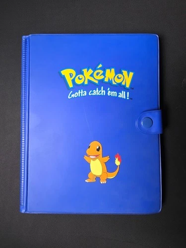 Vintage Pokemon Binder Card Holder Case Rare CHARMANDER Blue Original 151