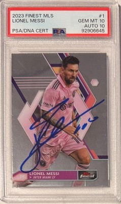 2023 Topps Finest MLS Lionel Messi Signed #1 PSA GEM MT 10 Auto