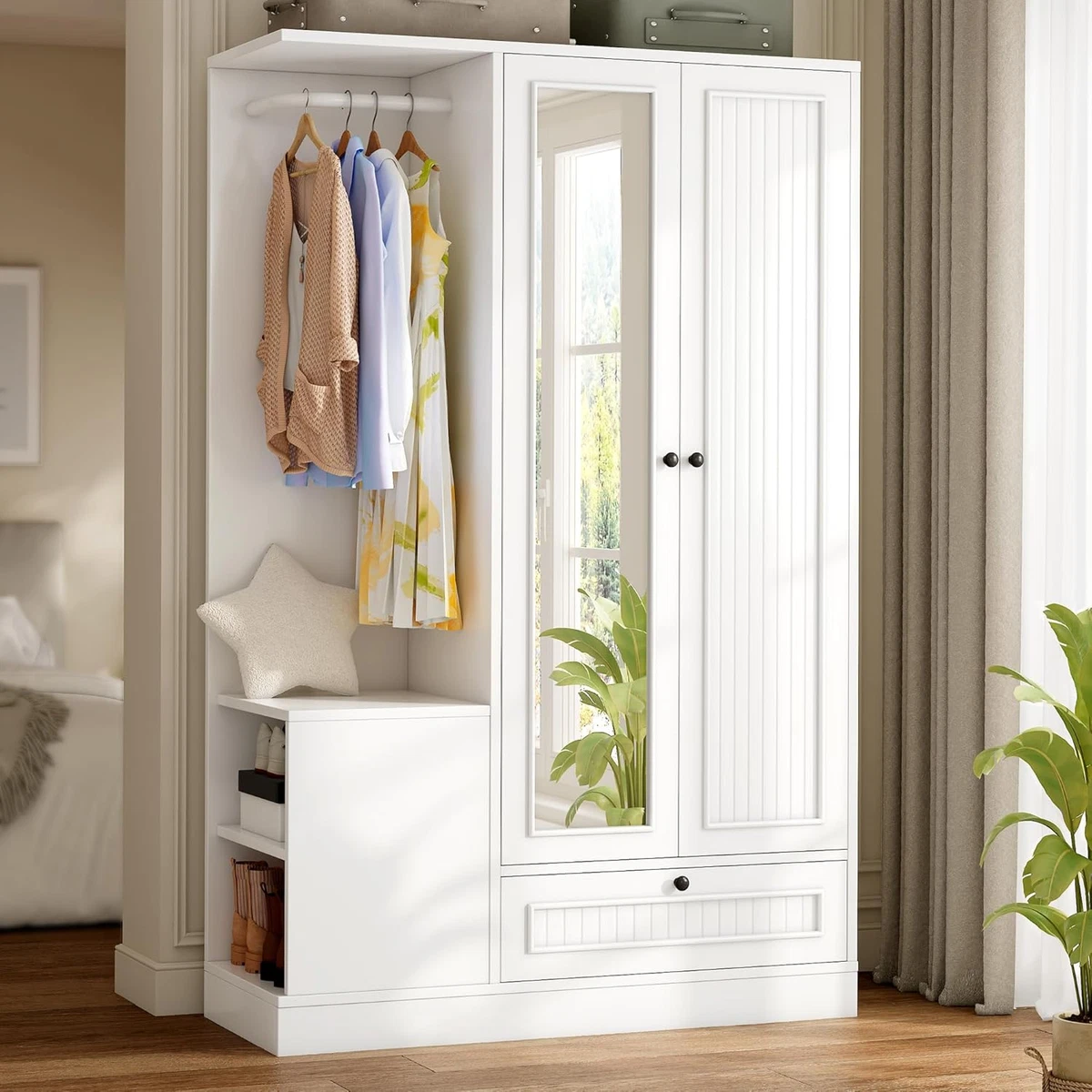 Wooden Wardrobe / Clothes Cabinet – Used Wood Wardrobe Closet for sale | eBay