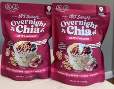 Lot Of 2 - 180 Snacks Overnight Chia Oats, Date And Walnut 16 Oz Exp 03/2027