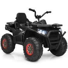 12V Electric Kids Ride On Car ATV 4-Wheeler Quad w/ LED Light Black