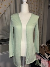H&M Divided Green Knit V-Neck Long Sleeve Sol...
