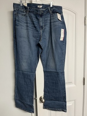 Waist 44 Signature Levi Strauss Women Modern Mid-Rise BOOTCUT BLUE Jeans NWT