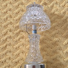 Cut Glass Crystal Table Lamp Bell Shade Diamond Pattern Glossy Finish