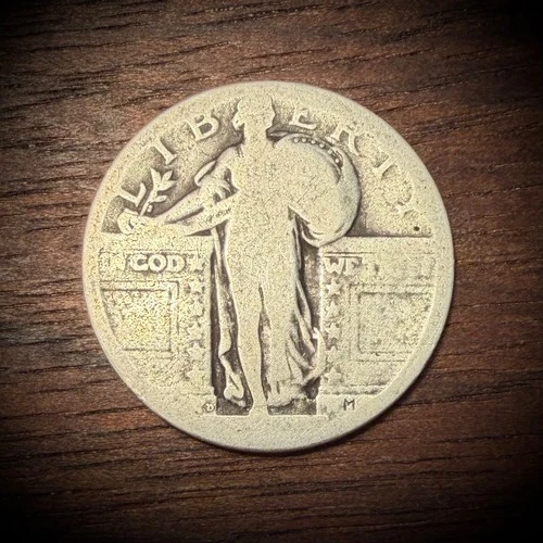 Standing liberty quarter - Denver Minted - No date - Old US 90% Silver