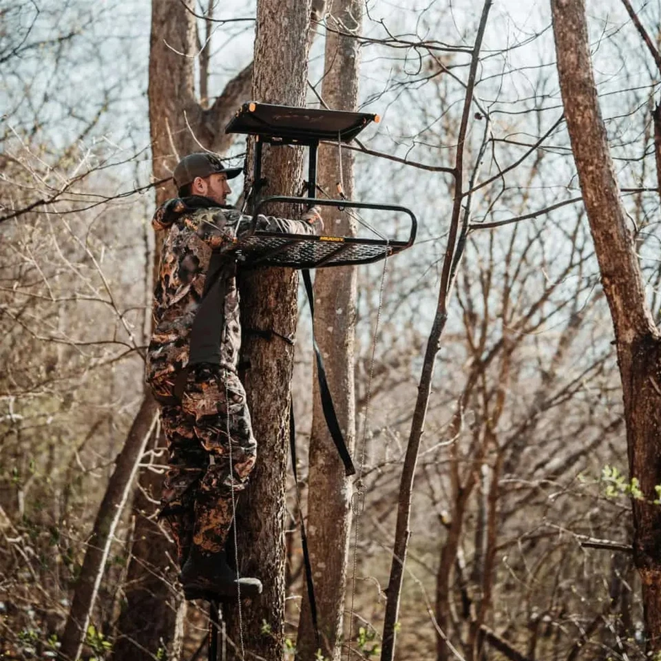 Muddy The Boss XL Hang On 1 Person Deer Hunting Tree Stand, Extra Wide Platform - Image 4 of 4