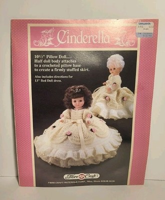 Vintage 1989 Cinderella Fibre Craft Crochet Pillow Doll Patterns