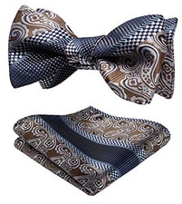 Bow Ties for Men Paisley Bowties Mens Self Tie Bow Tie One Size Blue  Grey