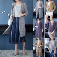 Femme Creux Cardigan Tricot 3/4 Veste Manche Ouvert Châle Protection Soleil