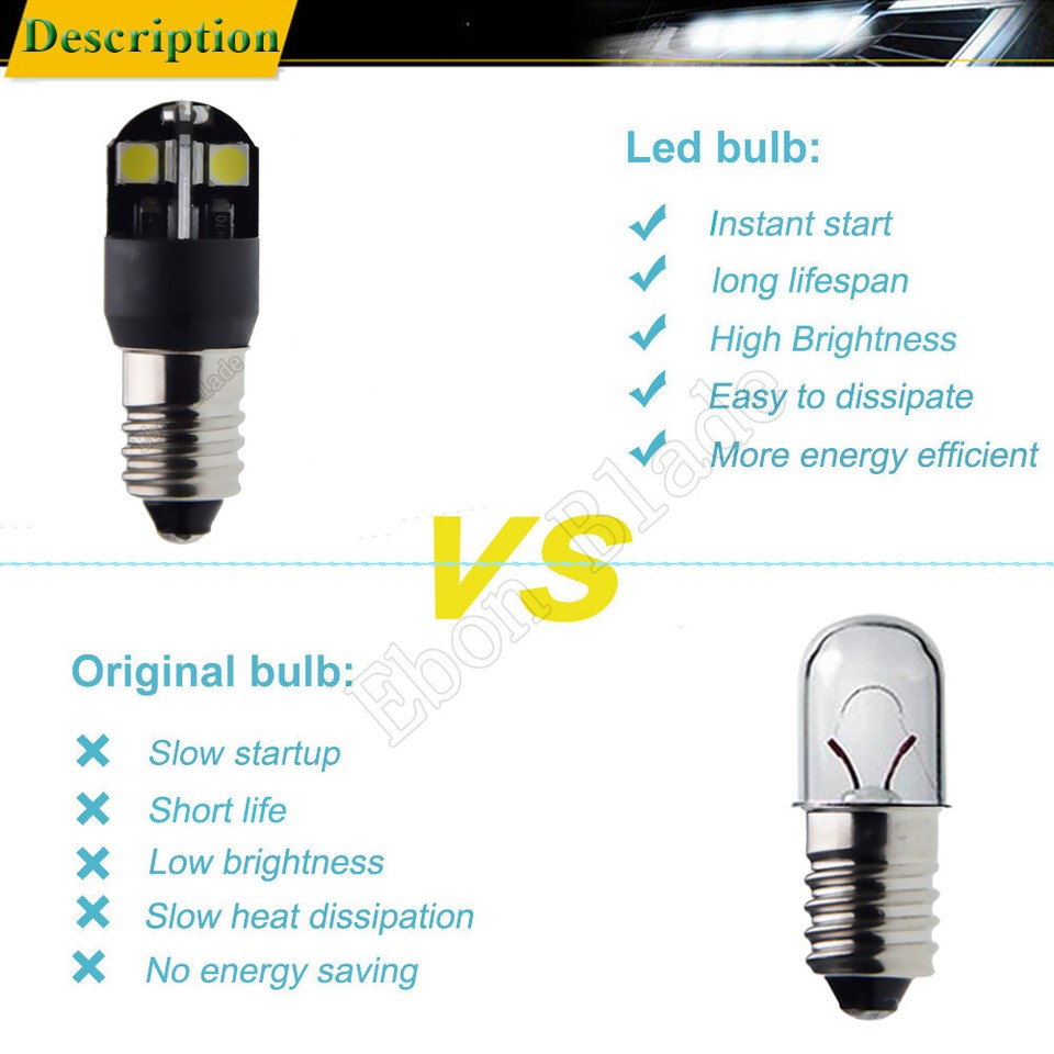 1447 LED CLEAR TEN LED AMERICAN FLYER BULBS SCREW 18 VOLT 1447 CLEAR LED