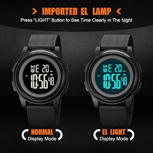 Ultra-Thin Minimalist Sports Waterproof Digital Watches Men with Wide BLACK - Picture 7 of 7