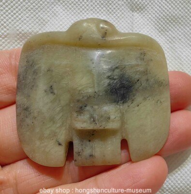 Ancienne amulette pendentif animal oiseau économies volant sculpture jade culture chinoise Hongshan 2"