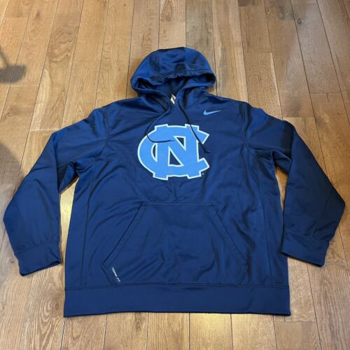 Mens Nike Therma-Fit Hoodie Sweatshirt UNC North Carolina Tar Heels Blue sz XL - Picture 1 of 12