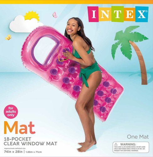 Intex 18-Pocket Suntanner Inflatable Lounge, 74" X 28", 1 Pack (Colors May Va... - Picture 6 of 7