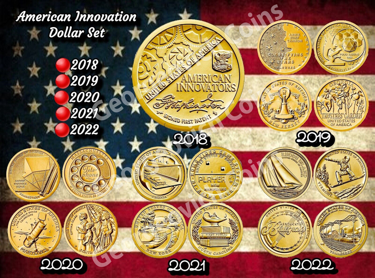 Complete American Innovation Dollar Set (21 coins) 2018 thru 2023
