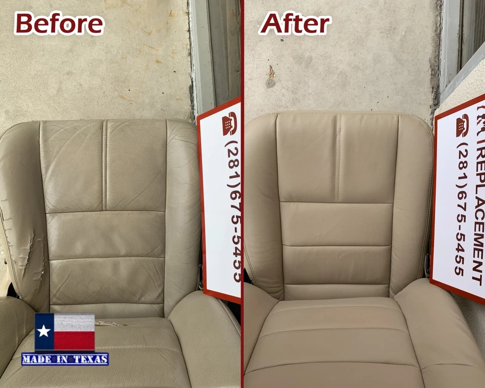 Cubiertas de asiento de cuero tostado para Ford F250 F350 XLT 2008 2009 2010 Lariat Super Duty Foto 3 de 4