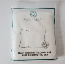 Blue Lagoon Spa Collection Hair Drying Pillowcase & Scrunchie Set 20" x30" White