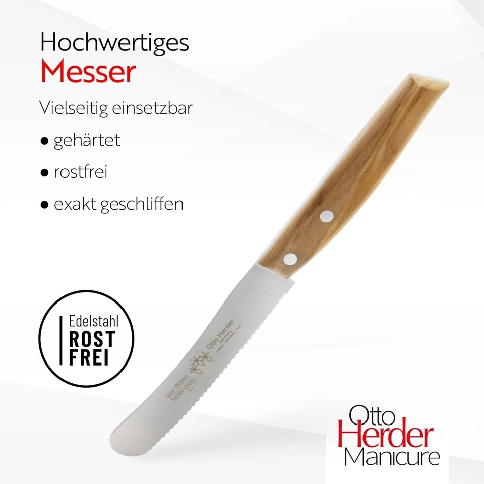 Otto Herder 2er Set Buckelsmesser Solingen mit Welle, Frühstücksmesser 22,2 cm - Bild 4 von 4