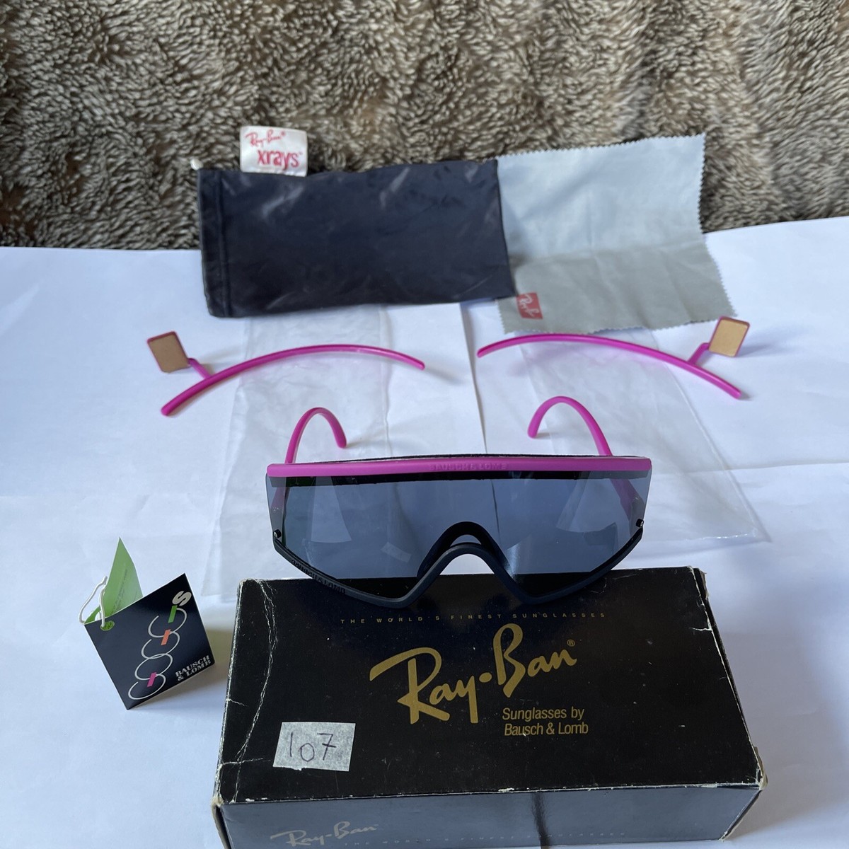 Ray-Ban B&L Goggs Cycling Mirrors +Ray-Ban Pouch &B&L