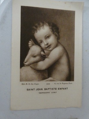 pious image of Saint John the Baptist child Ed° ND of angels