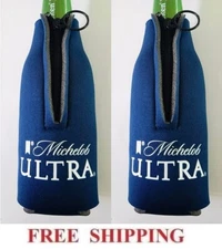 MICHELOB ULTRA 2 BEER BOTTLE SUIT COOLERS ZIP-UP KOOZIE COOLIE HUGGIE BUD NEW