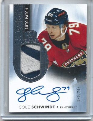 2021/22 UPPER DECK THE CUP COLE SCHWINDT 2 COL ROOKIE AUTO/PATCH RC #167 #d/249