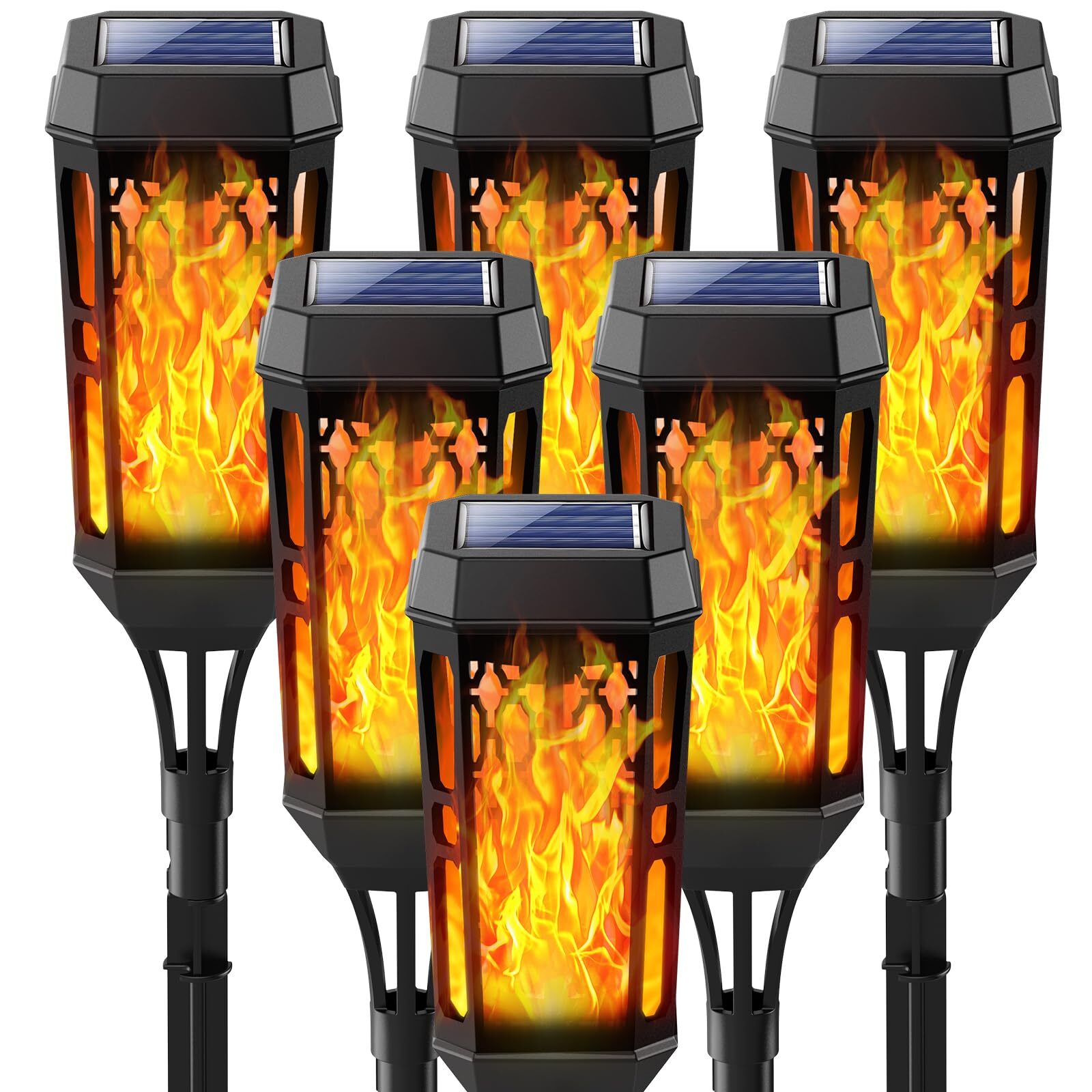 Joltix Solari Fiamma Luci, Lampade Solari da Giardino, 6 Pezzi 12 LED (Y6V)
