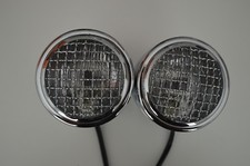 Twin Chrome Steel Mesh Front Motorbike Motorcycle Headlight For Street Fighter