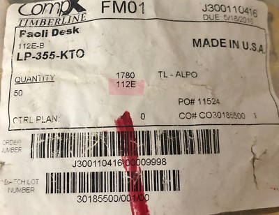 50 - CompX Timberline Lock Plug Black 2-keys per lock 112E LOT #9627