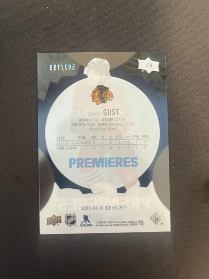 2023-24 UPPER DECK ICE DAVID GUST ICE PREMIERES RC #597/799 - Image 2 of 2
