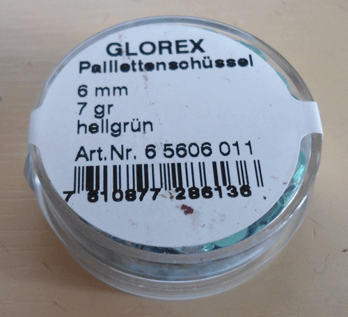 Glorex @ 1 Dose Paillettenschüssel @ 6 mm @ hellgrün @ 30 Stk. @ NEU - Bild 3 von 5