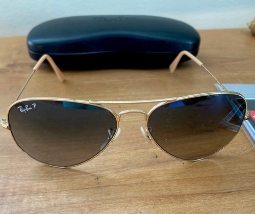 Vintage RAY BAN P Aviator Polarized sunglasses W/Hard Case & Cloth # 58014/Italy - Picture 3 of 11