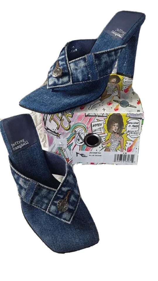 Jeffrey Campbell Denim Sandal Pumps (NEW In Box) Women's Heels Mules Pumps  Comfy | eBay