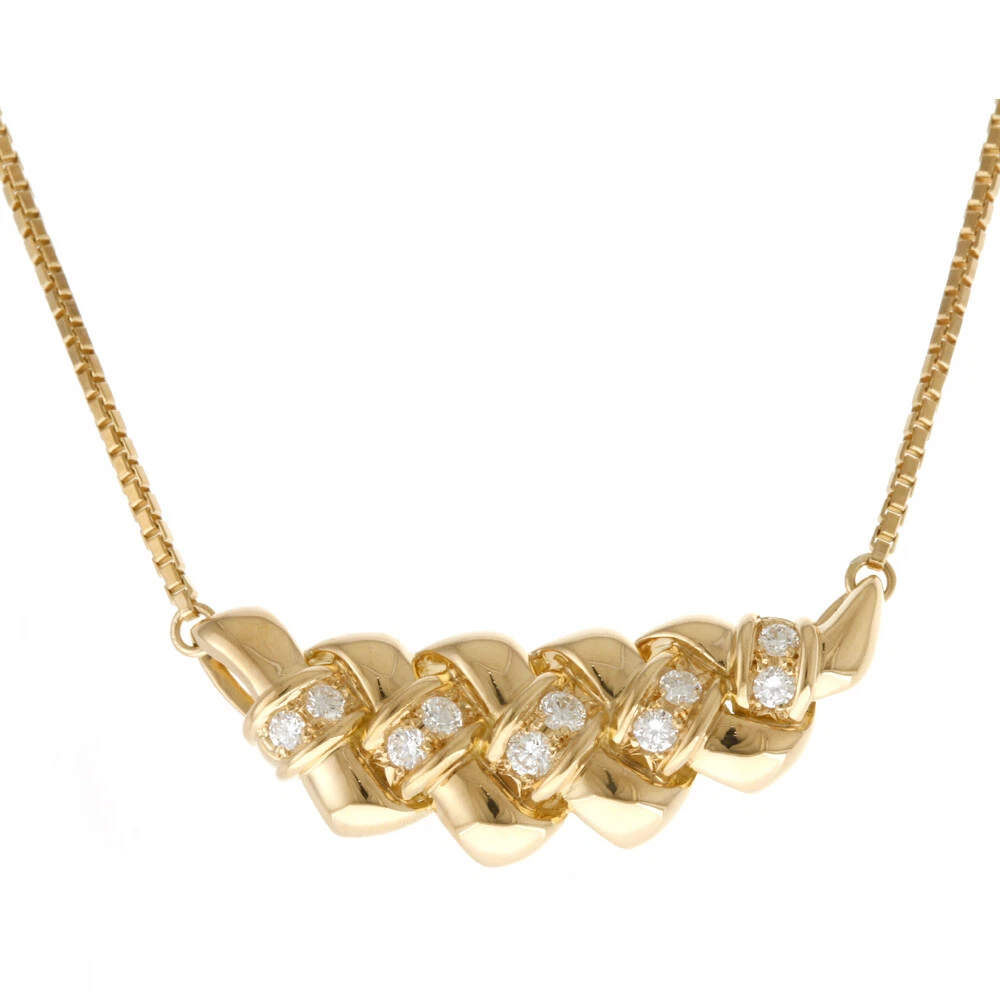 POLA Necklace K18 yellow gold diamond 0.38ct used eBay