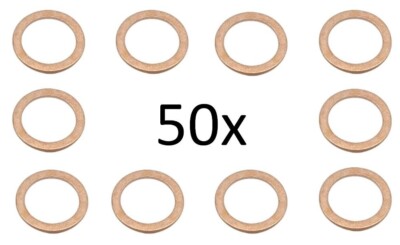 50 Stück Kupferring Flachring U Scheibe Kupfer Cu 16x22x1,5 mm  DIN 7603  Form A