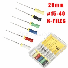 1-10packs Dental Stainless Steel Endo Root Canal File Hand Use K-FILES 25mm #K