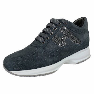 C02 sneakers donna HOGAN INTERACTIVE H STRASS grey/silver shoes women