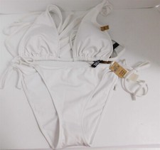 New Pink White 2 Piece Bikini Swimsuit Set sz L