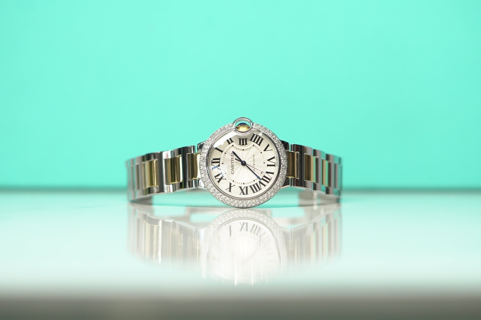 Cartier Ballon Bleu 36mm Two-Tone Yellow Gold Diamond Bezel Watch W6920047-image