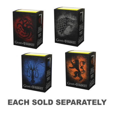 Game Of Thrones Dungeons & Dragons Miniatures Dragon Shield Brushed Art Card  Sleeves - Game Of Thrones House Lannister, Pack Of 100 Blue Dragon Shield  Collectible Card Game Card Sleeves
