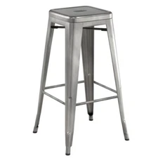 30'' High Backless Clear Coat Metal Restaurant Barstool For Indoor / Outdoor Use