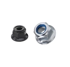 M5 Flanged Hex Nuts Left hand threaded Nylon Insert Locking Nut Steel Zinc