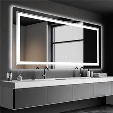 Wall Led Mirror for Bathroom 60x31 Inch Backlit Front Lighted Anti-Fog Dimmable