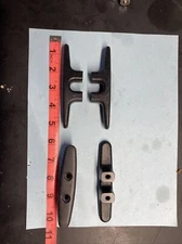 4-Black 4 1/2” Nylon Cleats, Boat Marine Dock Anchor Line Tie-Down Or Decorative