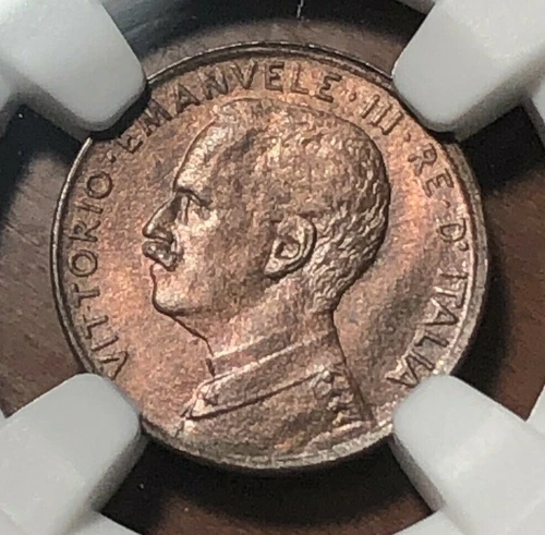 1918 ITALY 1 CENTESIMO 1C - NGC MS64 RB
